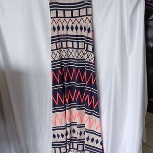 Filly Flair Maxi skirt, navy, cream, neon pink